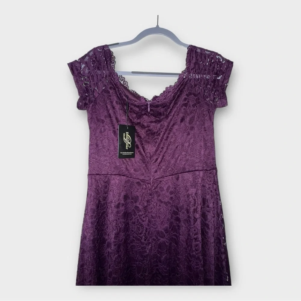 Dressystar NWT Purple Hi-Low Lace Dress - Picture 10 of 12
